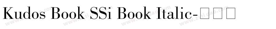 Kudos Book SSi Book Italic字体转换